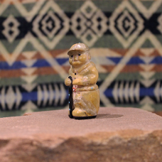 Travertine Person with Walking Stick